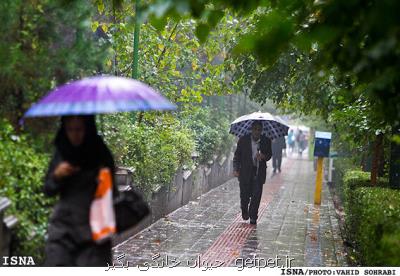 بارش رگبار پراکنده در تهران و تداوم کیفیت هوای قابل قبول