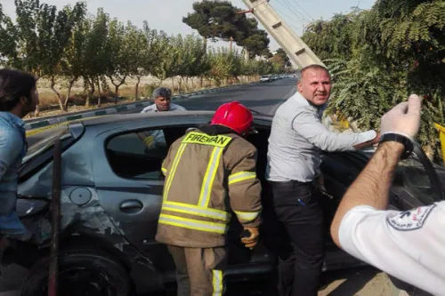 تصادف مرگبار پژو ۲۰۷ در بزرگراه بسیج دو نفر فوت کردند